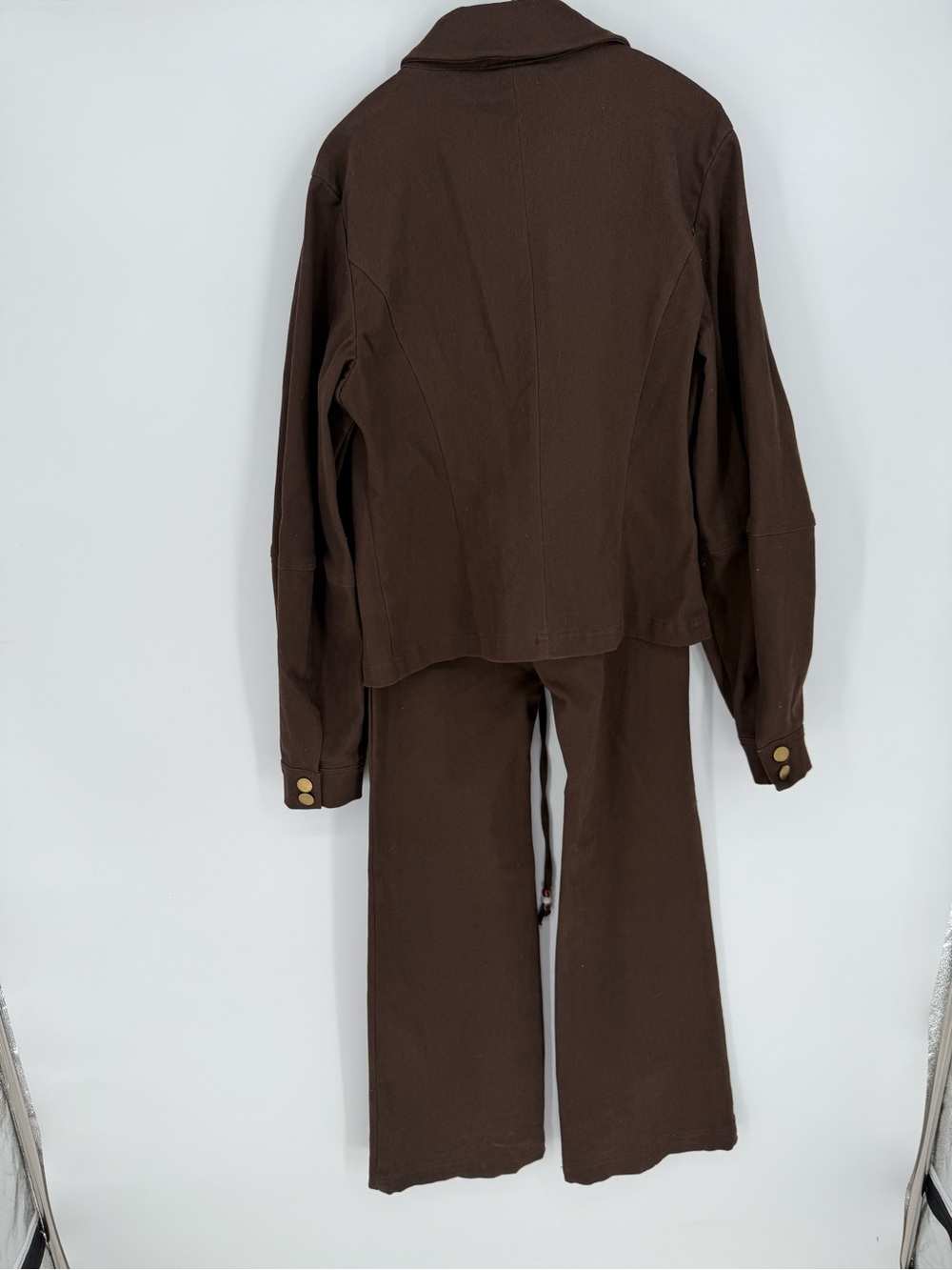 NWT Fashion Nova Marley Brown Denim Pant Set Size Medium 2 Piece - Picture 3 of 3